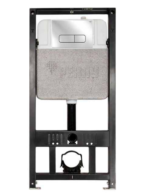 Инсталляция РЕХАУ NOVAFLOW для подвесных унитазов. Кнопка белая.