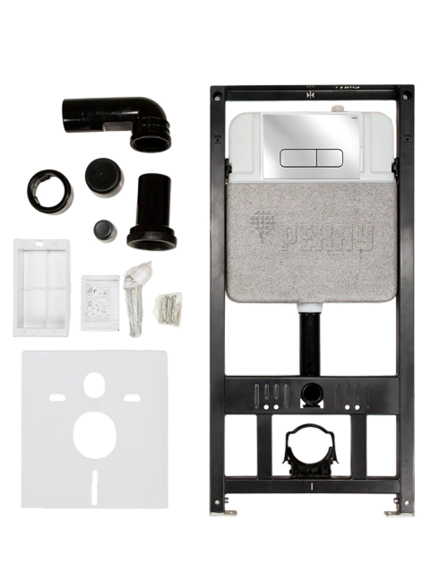 Инсталляция РЕХАУ NOVAFLOW для подвесных унитазов. Кнопка черная. — изображение 2